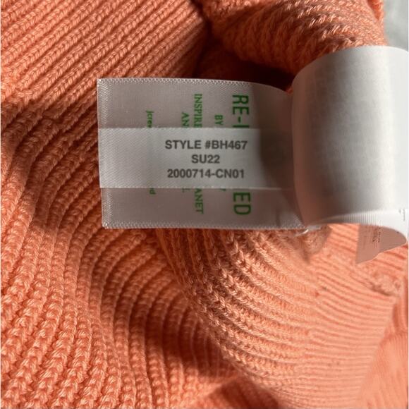 J. Crew Small Cotton Cashmere Halter Sweater Knit Tank Top Pastel Peach Festival - Picture 6 of 8
